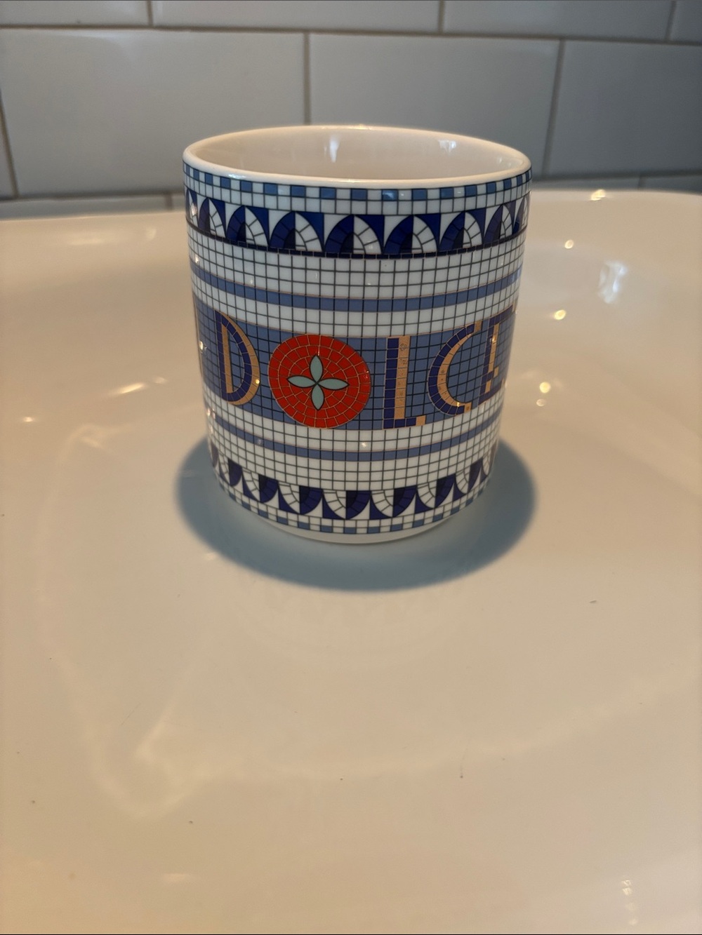 Anthropologie Dolce Vita Bistro mug with 24k gold accents